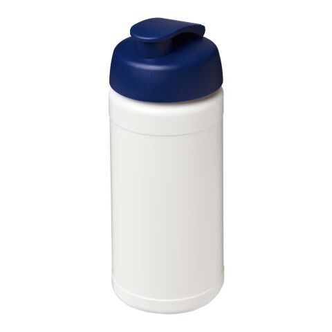 Baseline Rise sportflaska på 500 ml med uppfällbart lock Vit-Blå | Inget reklamtryck | Inte tillgängligt | Inte tillgängligt