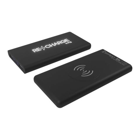 SCX.design P40 10 000 mAh upplyst trådlös powerbank i gummi Standard | Svart / Blå | Inget reklamtryck | Inte tillgängligt | Inte tillgängligt