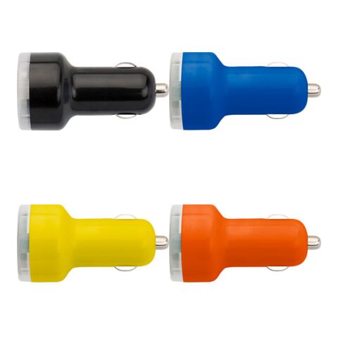 Biladapter i plast med två USB-uttag Orange | Inget reklamtryck | Inte tillgängligt | Inte tillgängligt