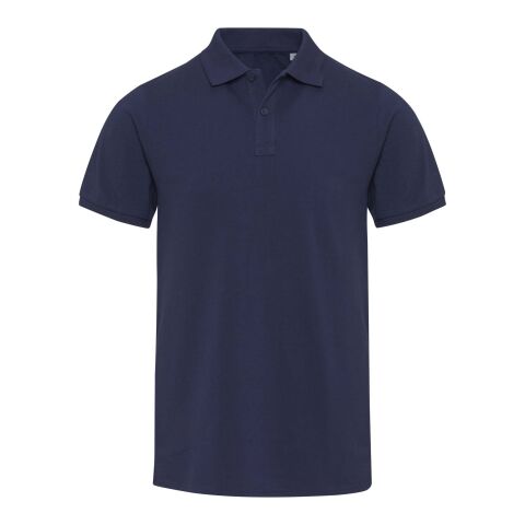 Beryl 220 g/m² kortärmad unisex-pikétröja av återvunnet ekologiskt OCS-material Marinblå | M