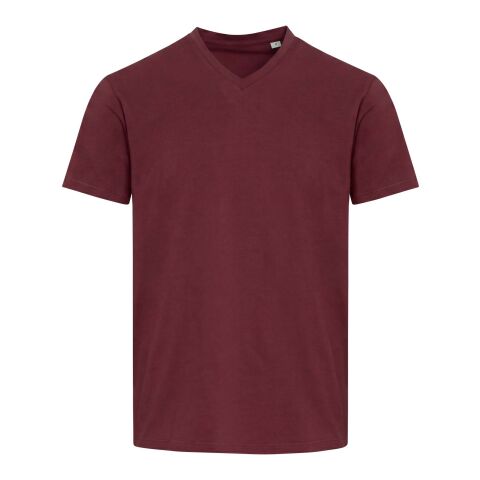 Balfour 200 g/m² kortärmad v-ringad unisex-T-shirt av ekologiskt OCS-material Djup vinröd | 3XS