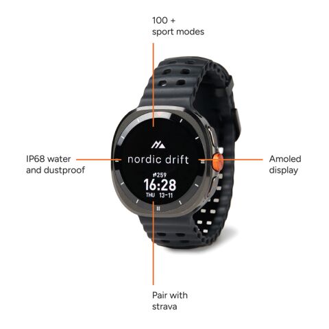 Nordic Drift Titan högpresterande klocka svart | Inget reklamtryck | Inte tillgängligt | Inte tillgängligt