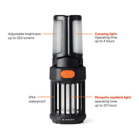 Nordic Drift Titan portabel myggavisande campinglampa svart | Inget reklamtryck | Inte tillgängligt | Inte tillgängligt