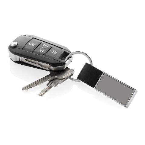Lyxig PU-nyckelring RCS återvunnen zinklegering svart | Inget reklamtryck | Inte tillgängligt | Inte tillgängligt