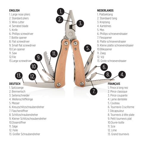 Trä multitool brun | Inget reklamtryck | Inte tillgängligt | Inte tillgängligt