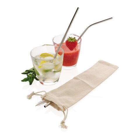 3-pack återanvändningsbara sugrör i stainless steel silver | Inget reklamtryck | Inte tillgängligt | Inte tillgängligt