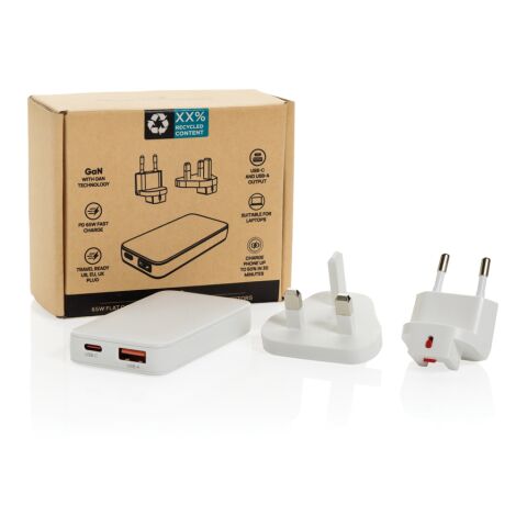 Fluxo RCS 65W platt GaN-laddare med universella kontakter Vit