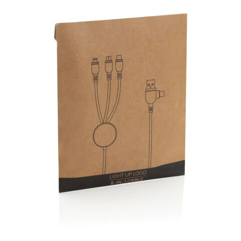 Light up logga 6-i-1 kabel svart | Inget reklamtryck | Inte tillgängligt | Inte tillgängligt
