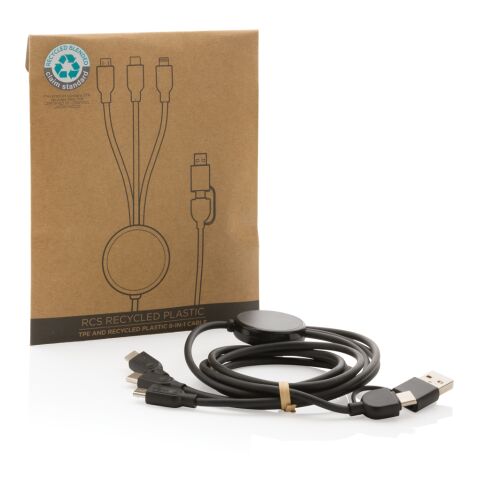 6-i-1 kabel i RCS återvunnen TPE och återvunnen plast svart | Inget reklamtryck | Inte tillgängligt | Inte tillgängligt