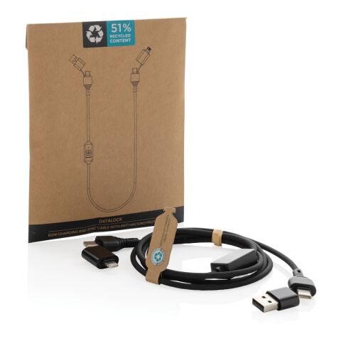 Datalock 60W kabel för skydd mot hackning RCS återvunnen svart | Inget reklamtryck | Inte tillgängligt | Inte tillgängligt