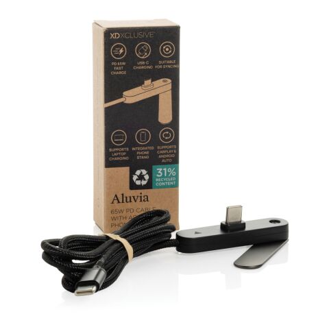 Aluvia RCS 65 W PD-kabel med justerbart telefonställ svart | Inget reklamtryck | Inte tillgängligt | Inte tillgängligt