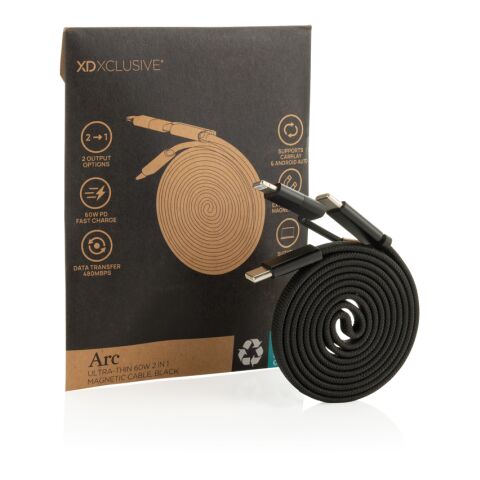 Arc ultra-tunn 60W 2-1-1 magnetisk kabel RCS svart | Inget reklamtryck | Inte tillgängligt | Inte tillgängligt