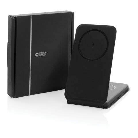 Swiss Peak 15W 3-i-1 magnetisk trådlös laddare RCS rPU svart | Inget reklamtryck | Inte tillgängligt | Inte tillgängligt