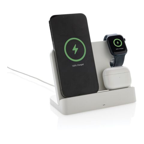 Joltz dubbel 15W-laddare i RCS rplast, med plats för iWatch vit | Inget reklamtryck | Inte tillgängligt | Inte tillgängligt