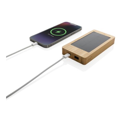 Sunwick 10.000mAh solcellspowerbank i bambu brun | Inget reklamtryck | Inte tillgängligt | Inte tillgängligt