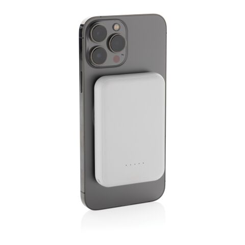 Stellar RCS återvunnen plast 5000 mah 5W magnetisk powerbank vit | Inget reklamtryck | Inte tillgängligt | Inte tillgängligt