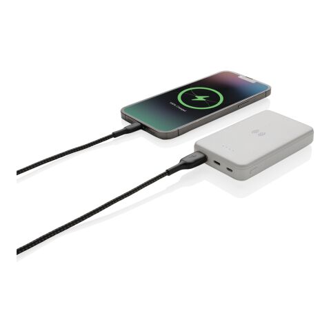 5.000 mAh trådlös powerbank i RCS återvunnen plast vit | Inget reklamtryck | Inte tillgängligt | Inte tillgängligt