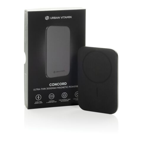 Urban Vitamin Concord RCS Ultratunn 3000 mAh powerbank svart | Inget reklamtryck | Inte tillgängligt | Inte tillgängligt