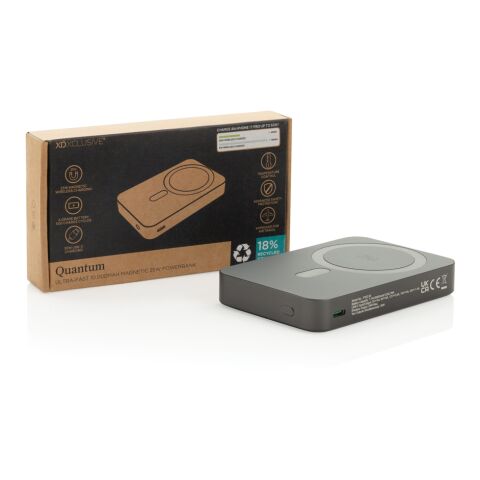 Quantom RCS ultrasnabb 10 000 mAh magnetisk powerbank grå-svart | Inget reklamtryck | Inte tillgängligt | Inte tillgängligt