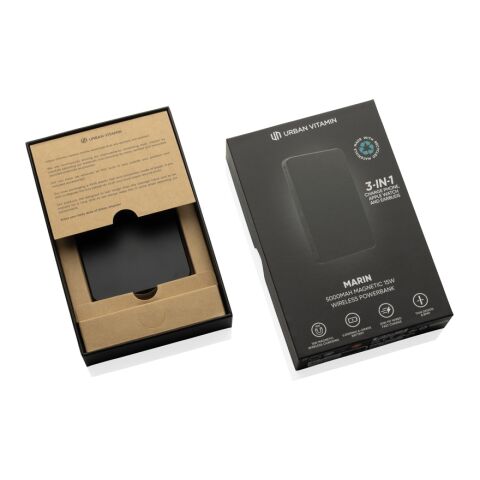 Urban Vitamin Marin 5000mAh magnetisk 15W trådlös powerbank svart | Inget reklamtryck | Inte tillgängligt | Inte tillgängligt