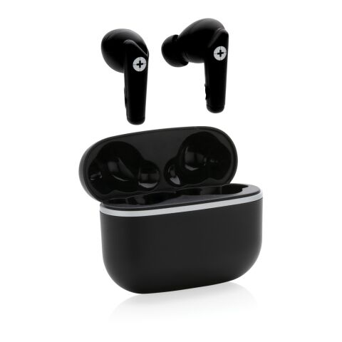 Swiss Peak TWS hörlurar 2.0 RCS återvunnen plast svart | Inget reklamtryck | Inte tillgängligt | Inte tillgängligt