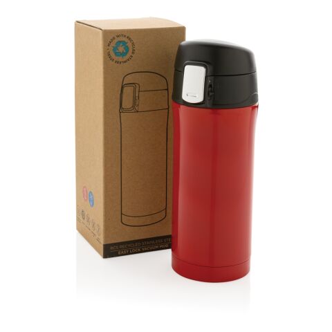 Easy lock vakuummugg RCS återvunnet stainless steel röd | Inget reklamtryck | Inte tillgängligt | Inte tillgängligt