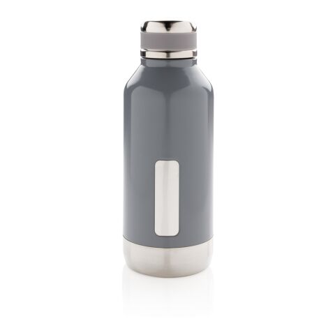 Läckagesäker vakuumflaska med logoplatta grå | Inget reklamtryck | Inte tillgängligt | Inte tillgängligt | Inte tillgängligt