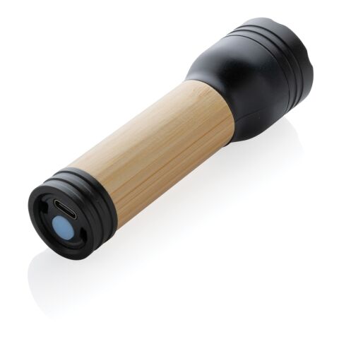 Lucid 1W ficklampa RCS certifierad återvunnen plast &amp; bambu svart-brun | Inget reklamtryck | Inte tillgängligt | Inte tillgängligt