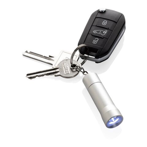 Flash RCS nyckelringsfackla i återvunnet aluminium silvergrå | Inget reklamtryck | Inte tillgängligt | Inte tillgängligt