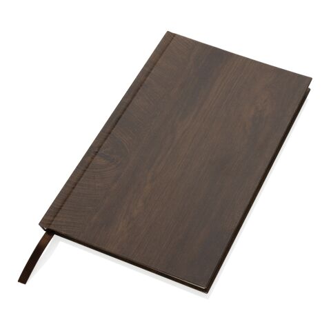 Kavana A5 anteckningsbok med trätryck mörkbrun | Inget reklamtryck | Inte tillgängligt | Inte tillgängligt