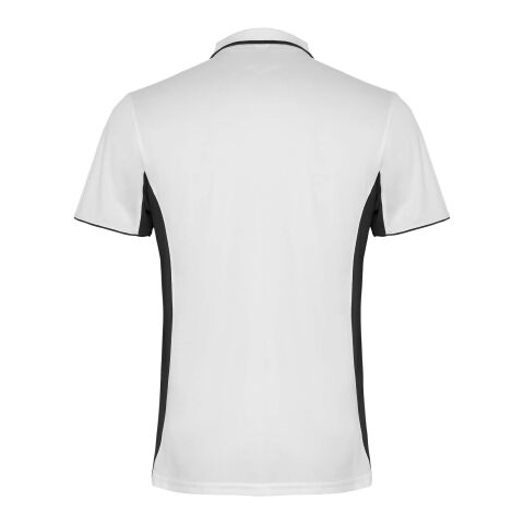 Montmelo kortärmad unisex sportpolo vit-svart | 2XL