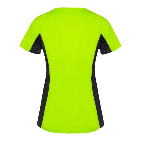 Shanghai kortärmad sport-T-shirt för dam Fluor Green-Svart | M