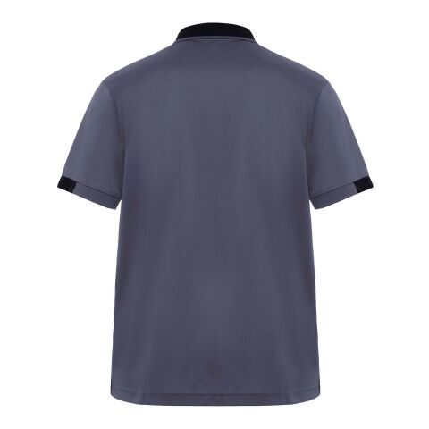 Samurai 160 g/m2 antibakteriell kortärmad unisex-pikétröja  Lead-Svart | L