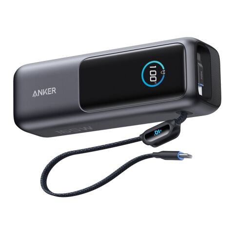 Anker Powerbank 25.000 mAh 165W med inbyggd utdragbar kabel grå-svart | Inget reklamtryck | Inte tillgängligt | Inte tillgängligt
