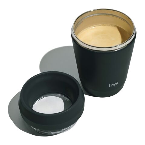 Topl To Go-glas i återvunnet stål Patenterat 360-lock 235 ml grå | Inget reklamtryck | Inte tillgängligt | Inte tillgängligt