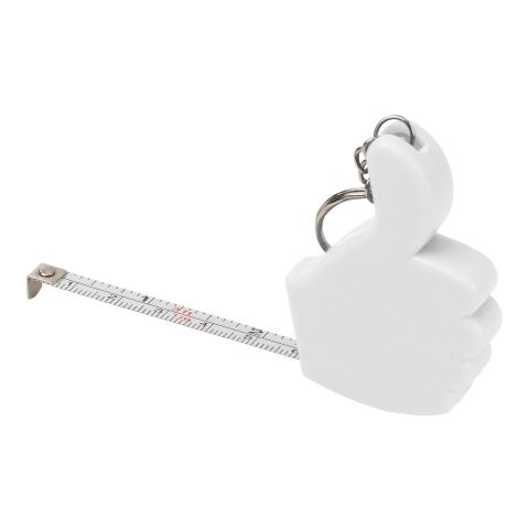Nyckelring med måttband, 1 m Vit