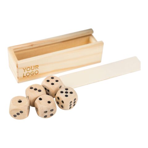 Beech wooden dice set Celine Brun | Inget reklamtryck