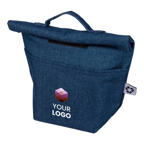 Recycled denim cooler roll-top bag Mira Blå | Inget reklamtryck