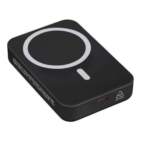 Recycled wireless charger powerbank Meno Svart | Inget reklamtryck | Inte tillgängligt | Inte tillgängligt