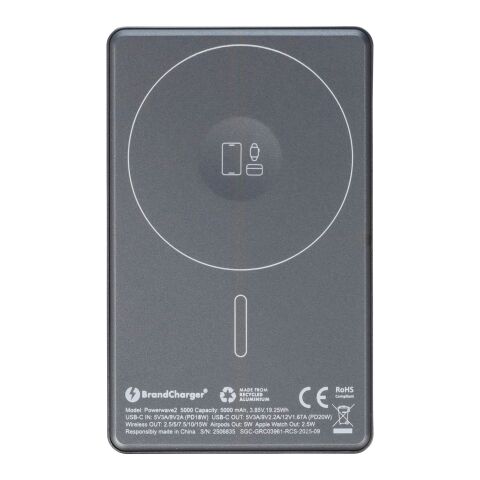 BrandCharger power bank Powerwave 2 | Recycled | 5,000 mAh grå