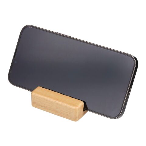 Phone holder Nyla | Recycled wood Brun