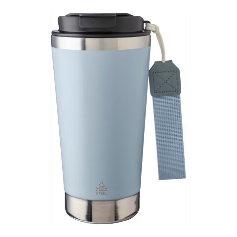 Recycled stainless steel double-walled drinking mug 500 ml Kayla pastel green