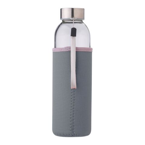 Glasflaska (500 ml) med fodral i neopren Grå