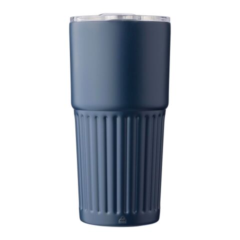 Recycled stainless steel double-walled drinking mug (500 ml) Kael Blå