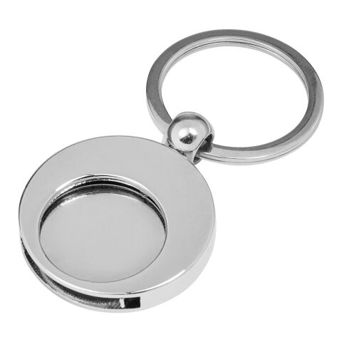 Nyckelring i metall med kundvagnsmynt Silver