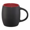 Hearth keramisk mugg med trä lock/fat Svart-Röd