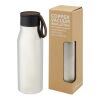 Ljungan 500 ml vakuumisolerad kopparflaska i rostfritt stål med PU-läderrem och lock Silver