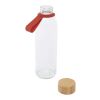 Porto 500 ml vattenflaska av glas med silikonhandtag och bambulock  Brick