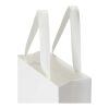 Smartfold 230 g/m² papperspåse med satinhandtag och glansig laminering – 24 x 10 x 32 cm vit