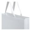 Smartfold 230 g/m² papperspåse med satinhandtag och glansig laminering – 42 x 12 x 35 cm vit